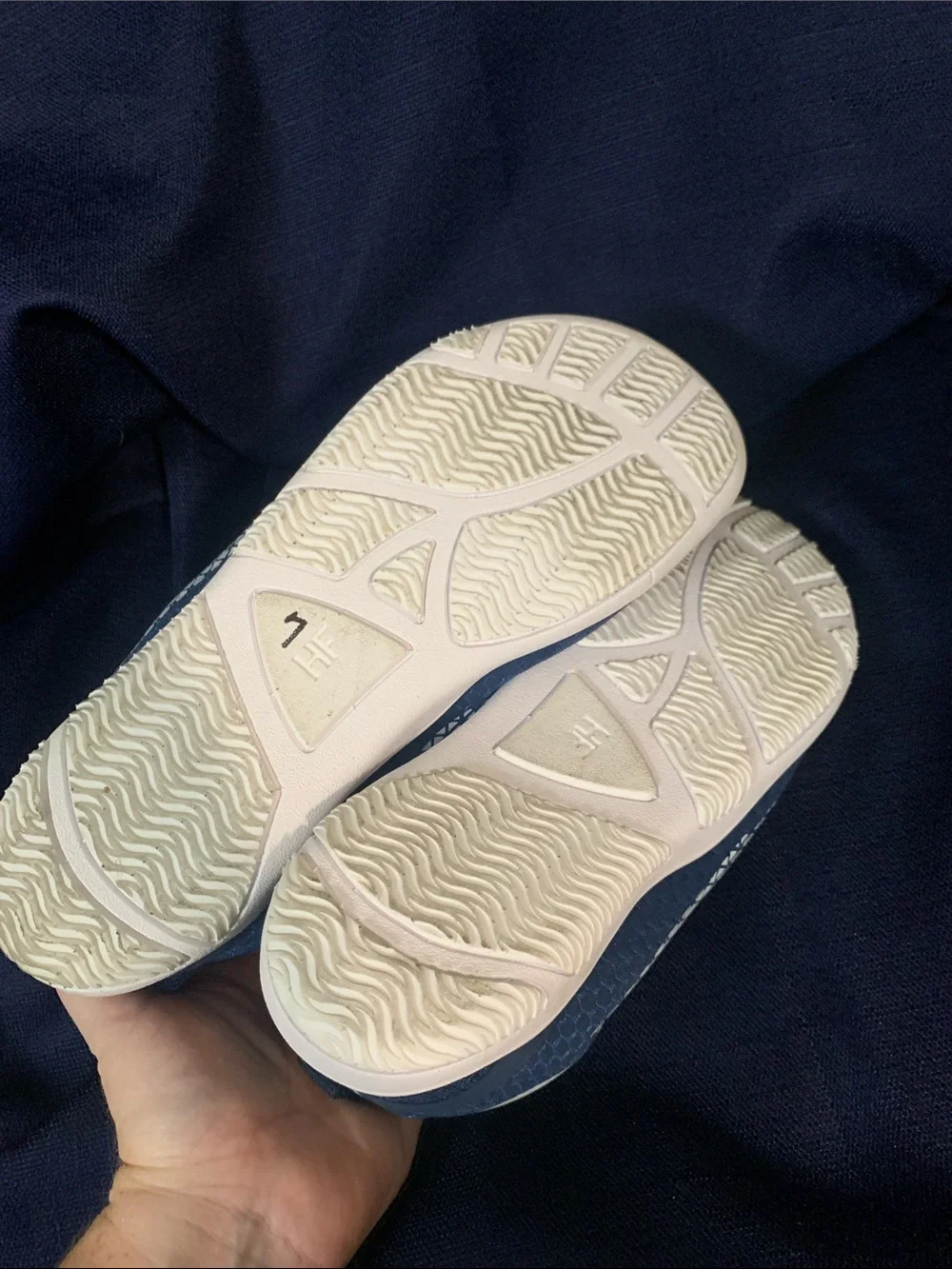 HF Men’s Athletic Shoes in Navy and White with Quick-Pull Closure